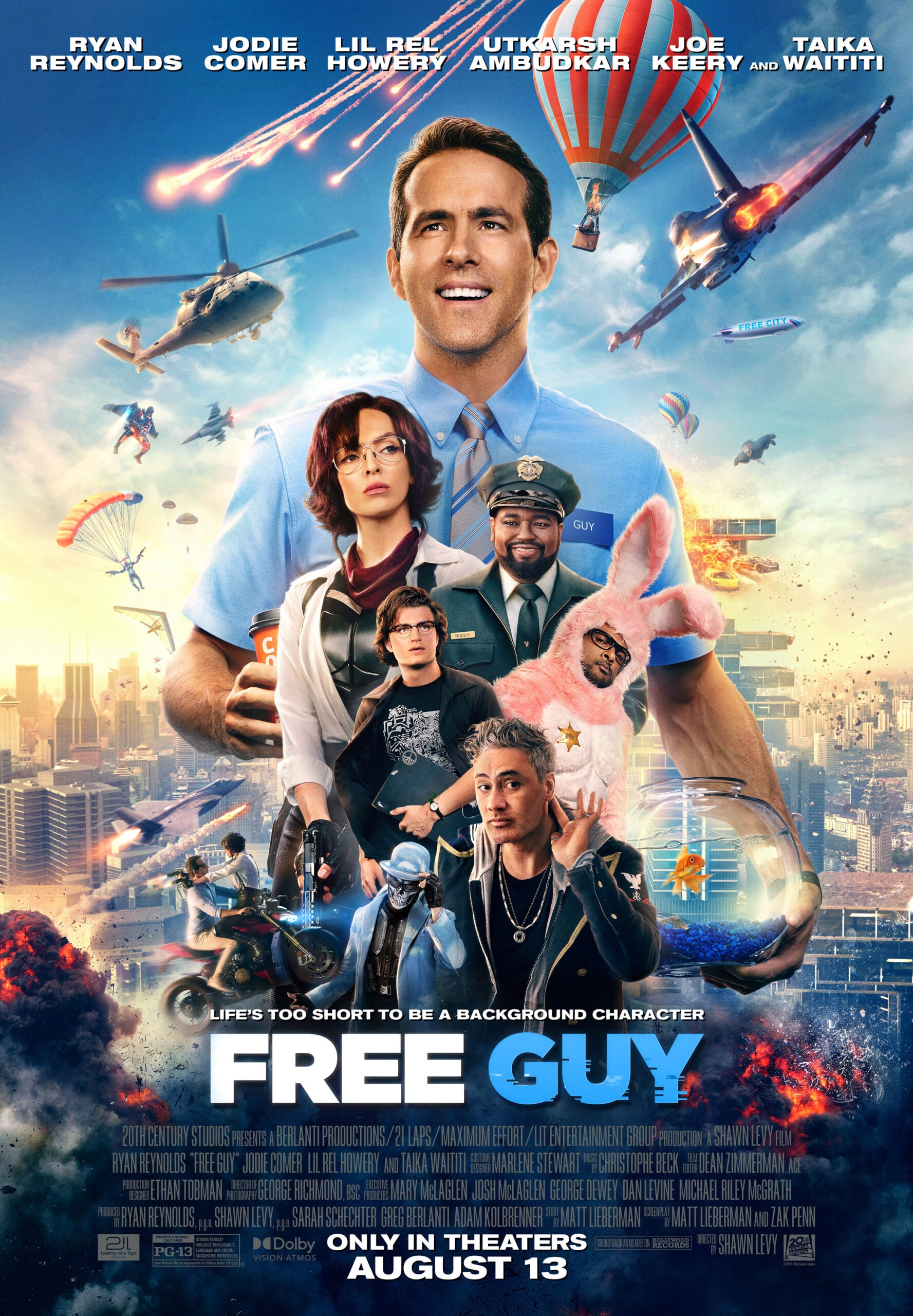 A Ryan Reynolds és Jodie Comer főszereplésével készült Free Guy egy bankpénztárosról szól, aki felfedezi, hogy valójában egy open-world videojáték program által generált karakter