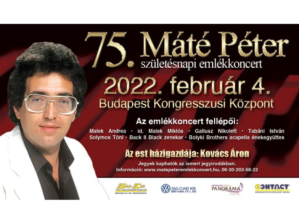 A tavaly februárban esedékes koncertet a szervezők idén tartják meg. Időpontja: 2022. február 4. 20 óra 30 perc. Budapesti Kongresszusi Központ.